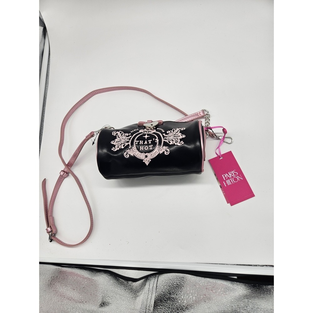 New Paris Hilton crest barrel shoulder bag purse
